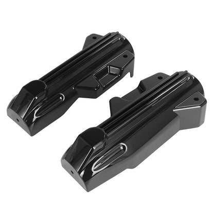 Capas Protetoras de Bengala Dianteira Inferior de Motocicleta Pretas em Plástico ABS para Harley Touring Electra Street Road Glide King FLHR FLTRX FLHX 2014-2022