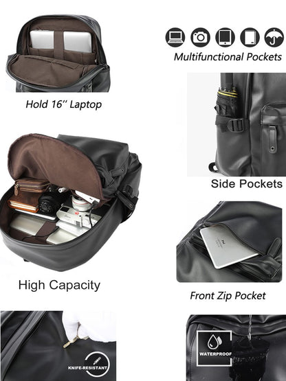 Men Leather Laptop Backpack Large Antitheft Travel Backpack High Quality Fashion Knapsack Bags for Male