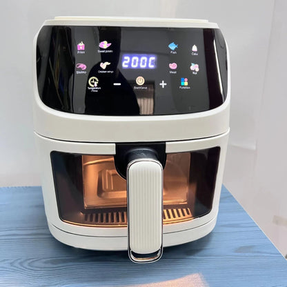 Fritadeira Airfryer 8L Forno Smart Touch de Grande Capacidade Visual Multifuncional Elétrico Fritadeira Air Fryer Máquina de Batata Frita