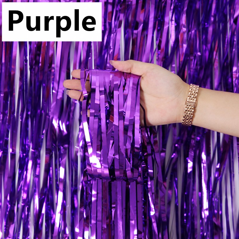 New 4/2/1Pack Party Backdrop Metallic Foil Fringe Tinsel Curtain Adult Kids Birthday Party Wedding Decoration Baby Shower Favor
