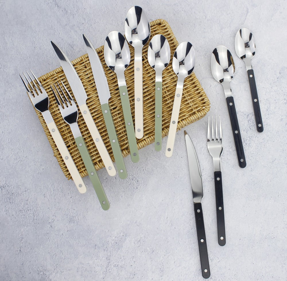 Conjuntos de Talheres de Design Moderno Espelhamento Superior Aço Inoxidável 18/8(304) Cabo ABS com Rebites Jogo de Talheres para Cozinha