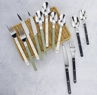 Conjuntos de Talheres de Design Moderno Espelhamento Superior Aço Inoxidável 18/8(304) Cabo ABS com Rebites Jogo de Talheres para Cozinha