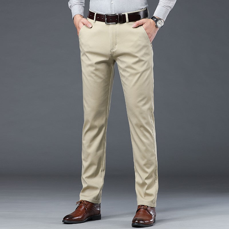 Calças Sociais Masculinas Finas para o Verão, Justas, de Algodão, Estilo Casual de Negócios, Cores Verde, Preto, Cáqui, Calças de Marca Masculinas Tamanhos 30-40