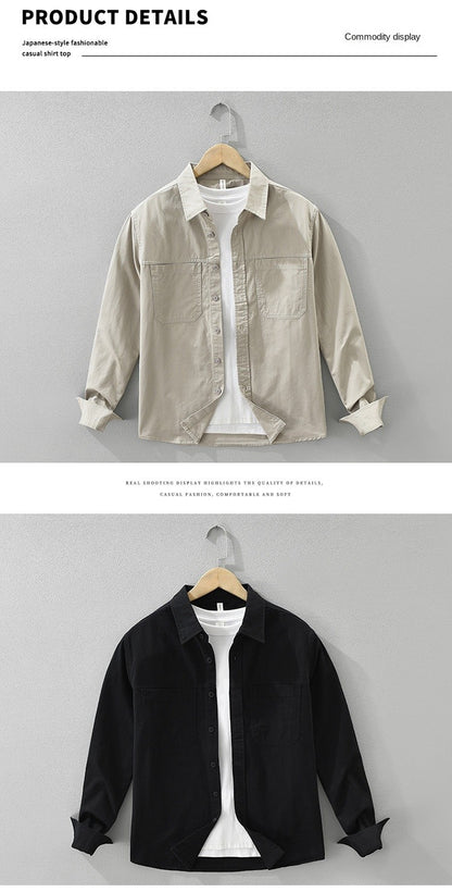 100% Cotton Long Sleeve Shirt for Men Clothing Multi-pockets Versatile Streetwear 2025 Autumn New Casual Cargo Mens Shirt