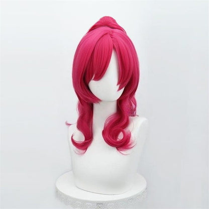 Pony Friends Pinkie Pie Peruca de Cosplay Rabo de Cavalo Único Sintética Longa Encaracolada Peruca de Anime de Desenho Animado Coser para Festa de Halloween