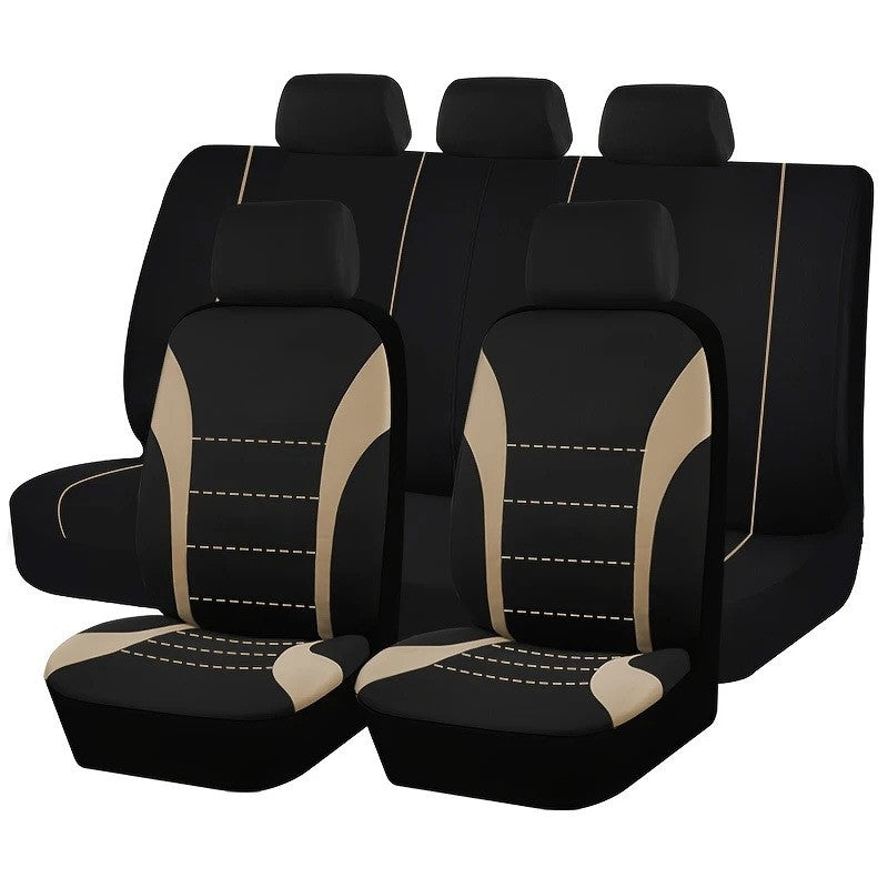Almofada universal com design de linha de cintura AUTOMOTIVA Tamanho universal para carro, SUV, caminhão, van, acessórios, capas de assento internas, conjunto completo