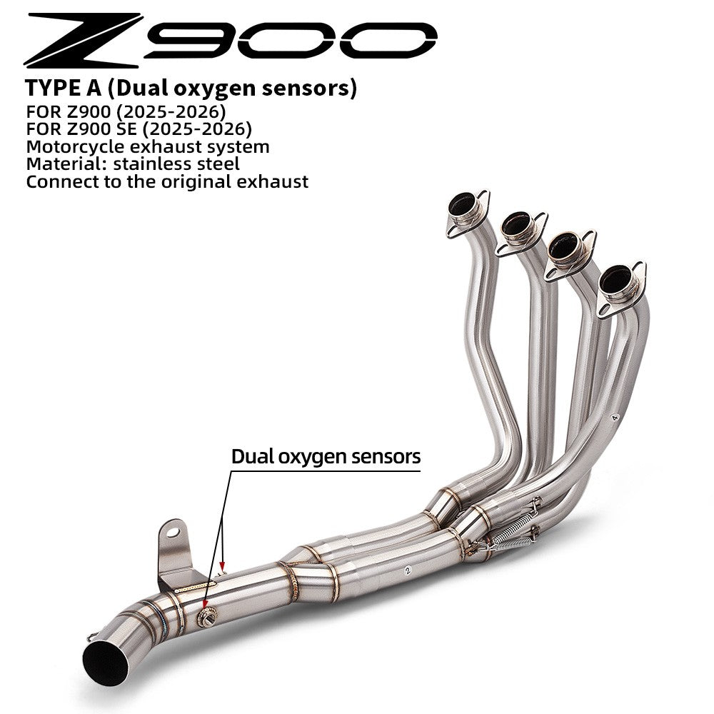 For Z900 Ninja 900 (2025-2026 Z900-SEstainless steel 2 oxygen sensor front exhaust, connected to the original car exhaust system