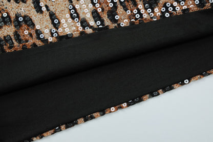 Dulzura Summer Latest Fashion Elegant High Waist Sequins Sexy Slim Leopard Print Short Skirt Party Club Street Clothes Wholesale