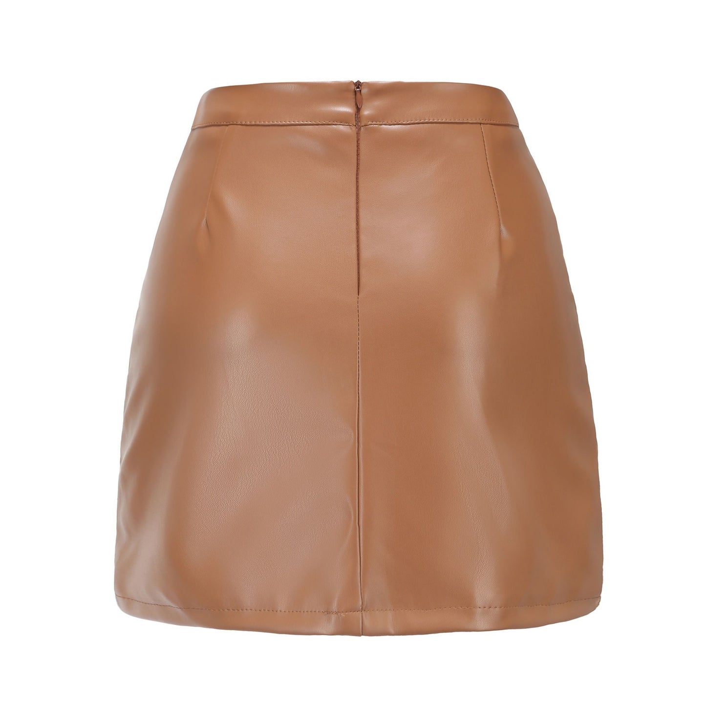 Spring and Summer New PU Leather Skirt Women's Black Elastic Women Slim Sexy Leather Skirts Brown Gray S-XXXL