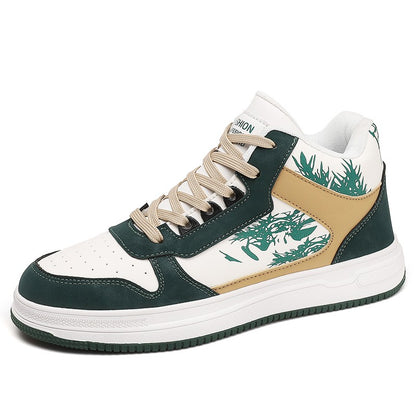 Men Board Shoes 2025 Spring Retro Thick Sole Wear Resistant Anti Slip Flat Sneaker Outdoor Casual Man Walking Footwear