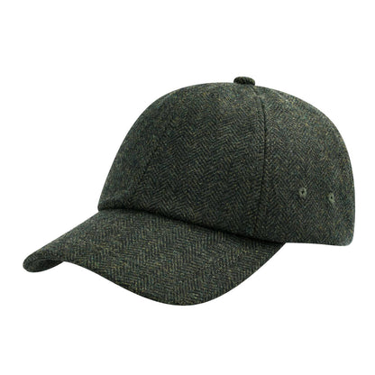 Boné de Beisebol Masculino BOTVELA de Lã Tweed Estilo Casual Macio Ajustável Não Estruturado