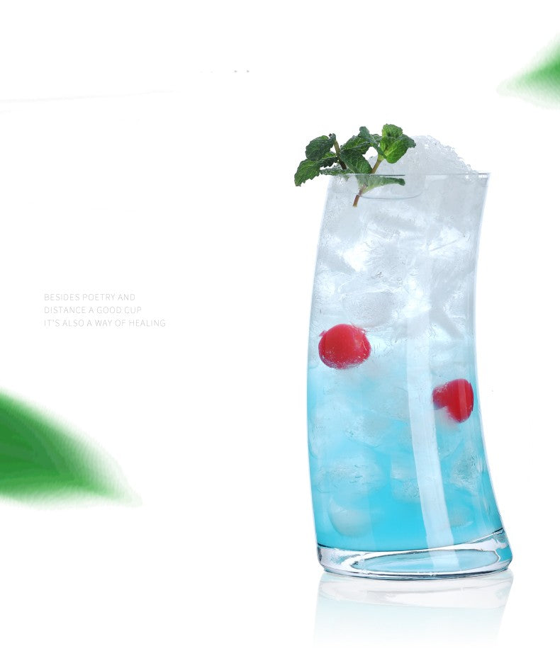 Copo Alto Criativo de Vidro Cristal Sem Chumbo Copo Collins para Bar para Água, Suco, Cerveja e Coquetel