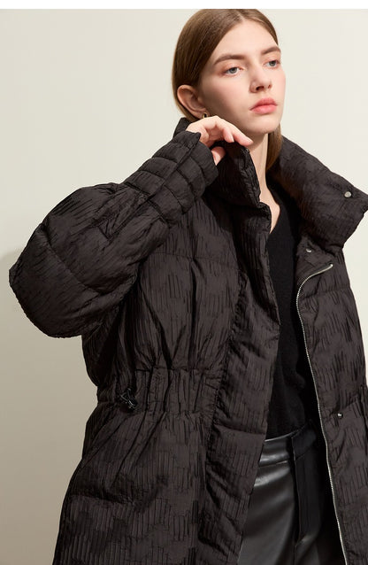 AMII Minimalist Duck Down Puffer Coat Women Winter 2025 Lightweight Stand Collar Lapel Warm Outerwear New Jackets 12344052