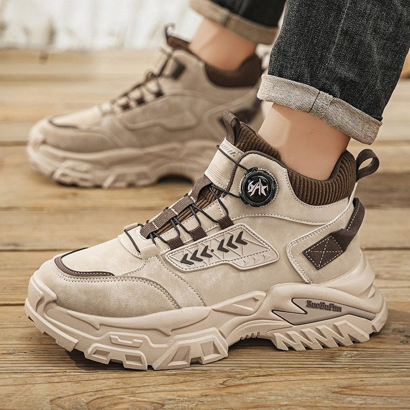 New Men's Casual Outdoor Construction Site Work Durable Safety Shoes, Black for Outdoor Mountain Climbing and Hiking Sports