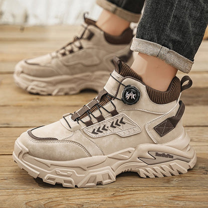 New Men's Casual Outdoor Construction Site Work Durable Safety Shoes, Black for Outdoor Mountain Climbing and Hiking Sports