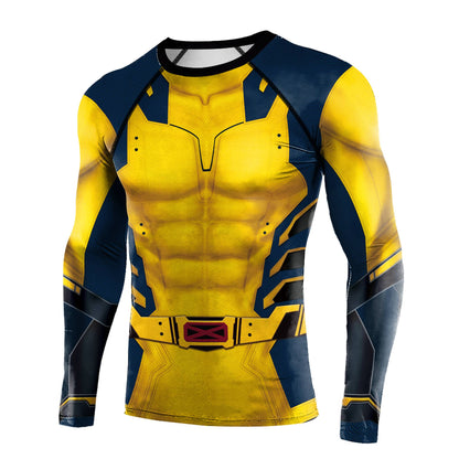 Halloween T-Shirt Red Shirt Men Tanks Halloween Cosplay Costume Hero Long Sleeved Tees Tanks Men Top Carnival Party Outfit