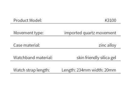 Minimalism Watch For Women 41mm Case with PVD Finish Rubber Strap