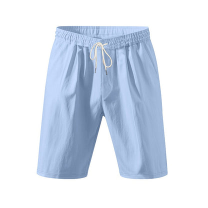 New Men's Cotton Linen Shorts Pants Male Summer Breathable Solid Color Linen Trousers Beach Shorts Fitness Streetwear