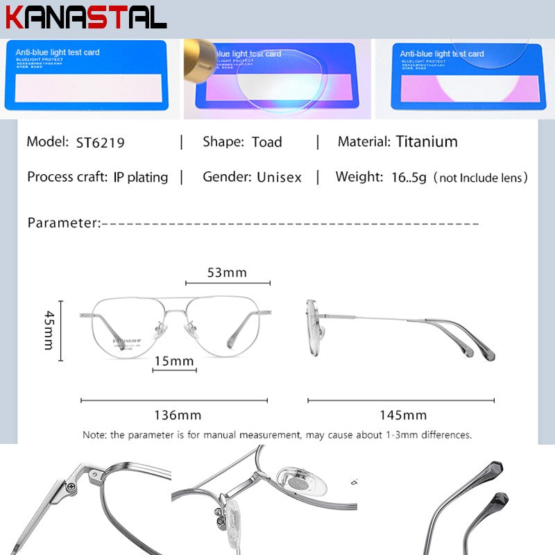 Pure Titanium Reading Glasses Women Prescription Optical Lenses Myopia Eyewear Men Blue Light Blocking Computer Eyeglasses Frame