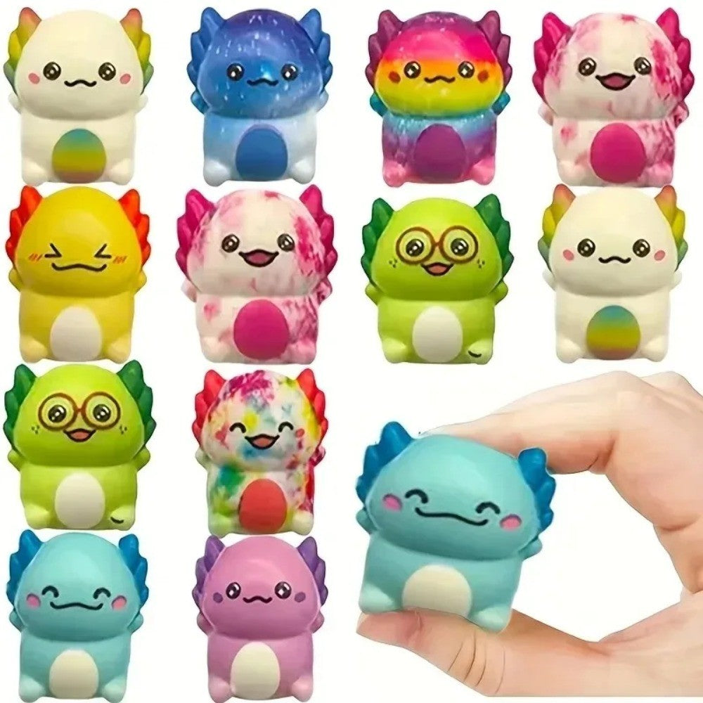 && 12/24PCS Kids Adult Mini Kawaii Newt Cute Squishy Stress Relief Squeeze Toy Slow Rising Toy Carnival Goodie Party Send Gift