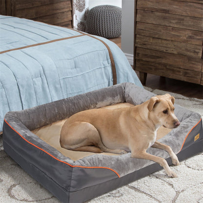 Cama Ortopédica Grande Jumbo para Cães Espuma de Memória Sofá para Animais de Estimação Impermeável Almofada Elevada Quente para Filhotes Capa Removível