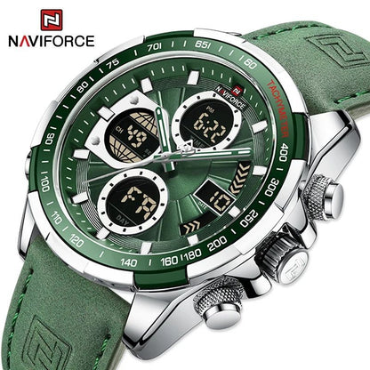 NAVIFORCE Men Military watch Multifunction Chronograph Sports 3ATM Waterproof alarm mode Day And Date Display Male Gifts Clocks