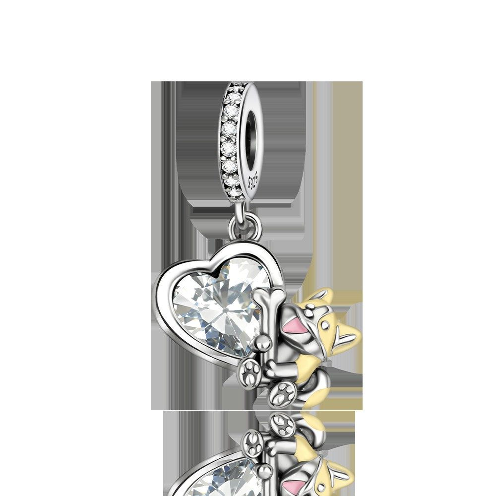 925 Sterling Silver Dog Charms French Bulldog Poodle German Shepherd Beagle Dachshund Pendants Fit Bracelets DIYJewelry Gift