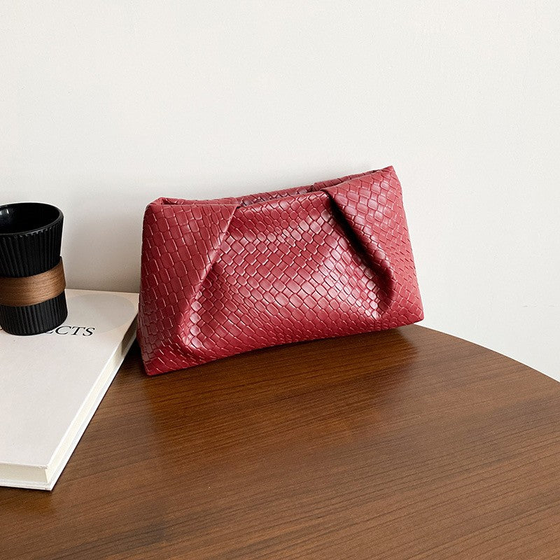 Large Capacity Shoulder Bag New Fashion Popular Woven Commuter Simple Clutch Bags Retro Evening Phone Pocket