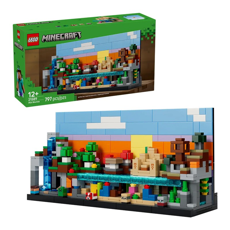 Blocos de Montar Lego My World Série 21589 Mini bioma brinquedo de montar de blocos para meninos e meninas presente infantil