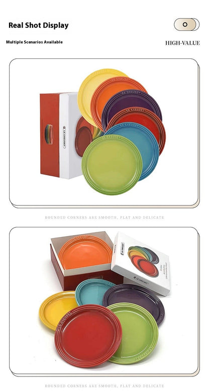 Conjunto de Pratos de Cerâmica Le Creuset Cool Color Resistente a Altas Temperaturas 18cm/23cm Prato de Flor Louça de Cozinha e Mesa