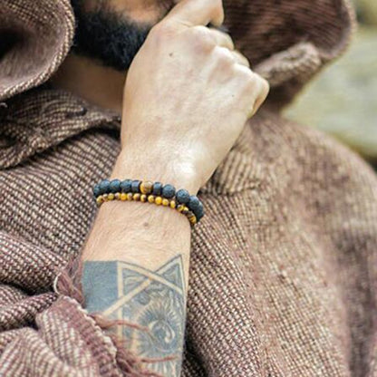 Pulseira de Pedra Vulcânica para Homens Lava Madeira 8mm Contas Pulseira Buda Tibetano Corrente de Pulso Feminina Masculina Jóias Presente Novas Pulseiras