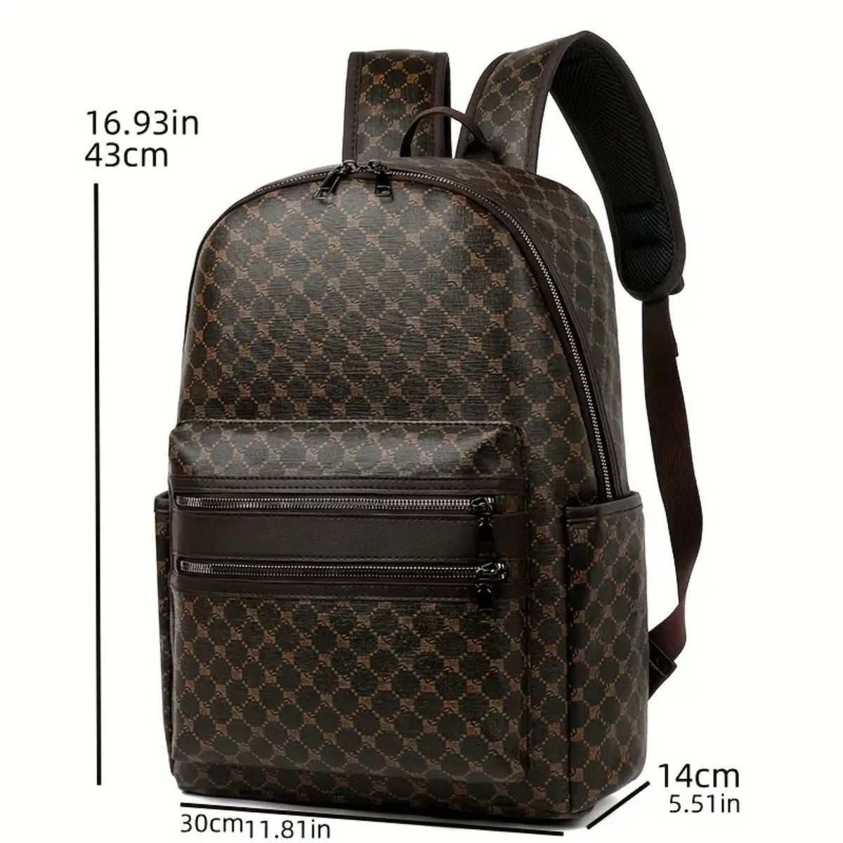 Fashionable Black Backpack, Large Capacity, with Adjustable Shoulder Straps, Multiple Compartments and Zipper Pockets for School, Work and Travel, Student Backpack