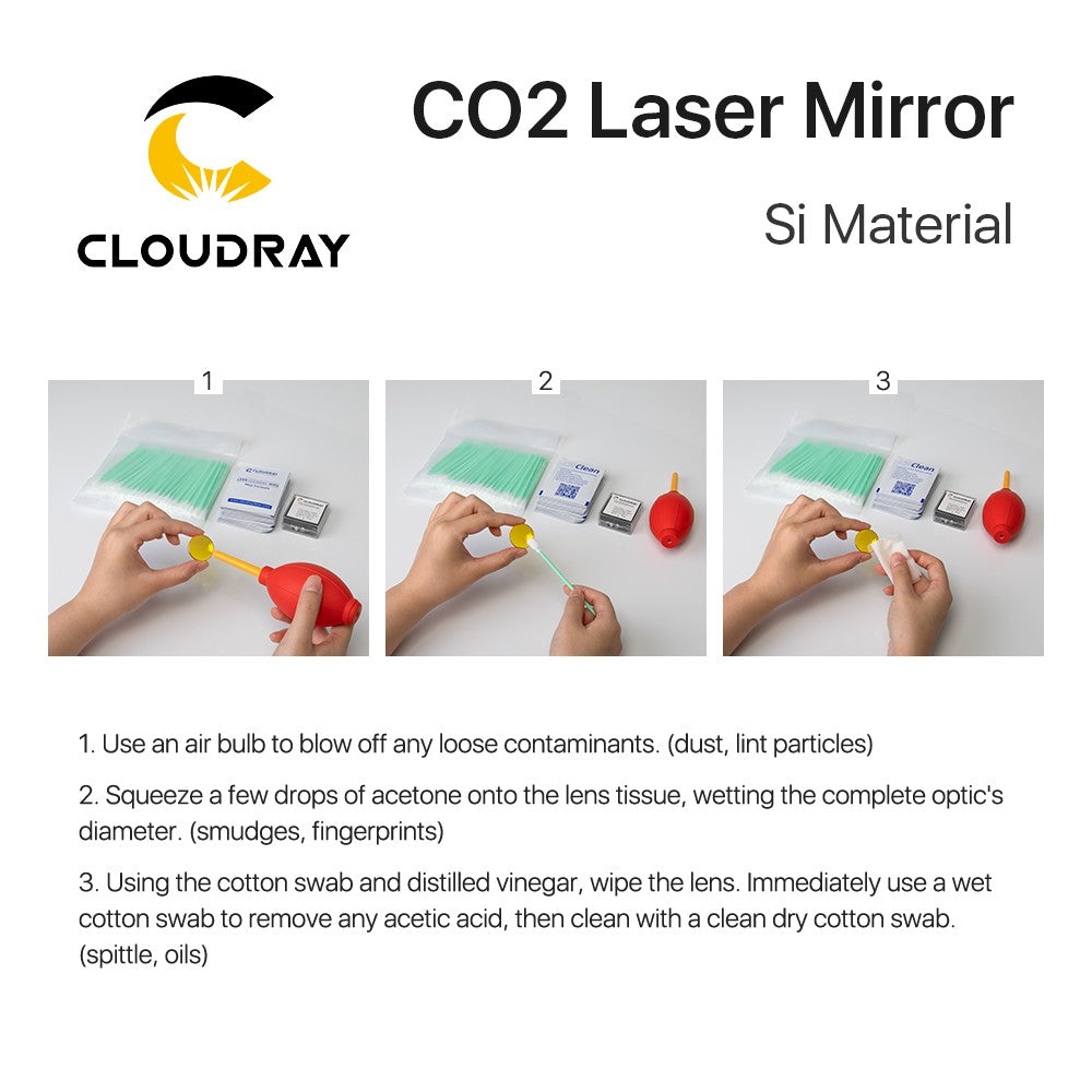Espelhos refletores Si a laser Cloudray Co2 para gravadora a laser lentes refletoras de silicone folheadas a ouro diâmetro 19 20 25 30 38,1 mm