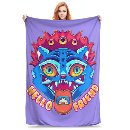 Kpop Demon Hunters Zoey Huntrix Blankets  Plush Vintage Soft Throw Blankets for Bedspread Summer,