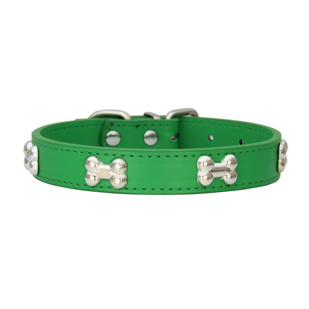 Novas coleiras de couro duráveis para cães, coleiras para filhotes de pug para cães pequenos e grandes, coleira de pescoço GXQ13