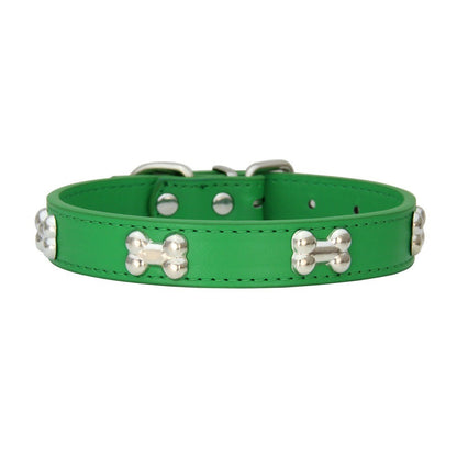 Novas coleiras de couro duráveis para cães, coleiras para filhotes de pug para cães pequenos e grandes, coleira de pescoço GXQ13