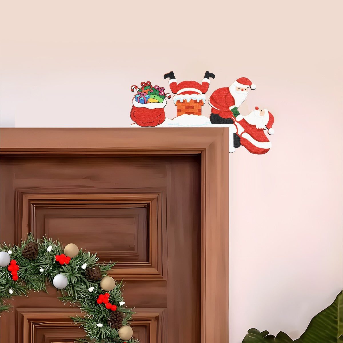 Christmas Gingerbread Man Wooden Door Frame Decoration Merry Christmas Decor for Home 2025 Navidad Xmas Ornament New Year 2026