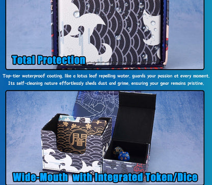 Caixa de Deck Cyber End Dragon Dicewinder para YGO, Armazena 100 Cartas com Double-Sleeve, Caixa de Armazenamento de Cartas com Bandeja de Dados para TCG MTGames PTCG OPCG