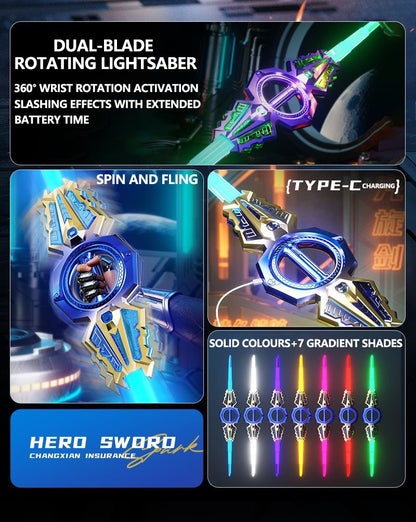 Sound & Light Rotate Sword 14 Multi-Color Flash LED Light Shine Cosplay Sword Toy Party Family Interactive Toy For Kids & Adult