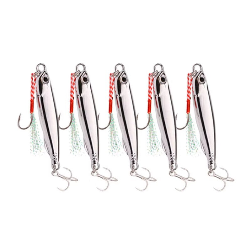 10 unidades/pacote Iscas Metálicas Jig para Pesca 30g 40g Chapeamento Prateado Isca Metálica Jig Pesca Marítima Isca de Pesca Baixo Salgado Material de Pesca