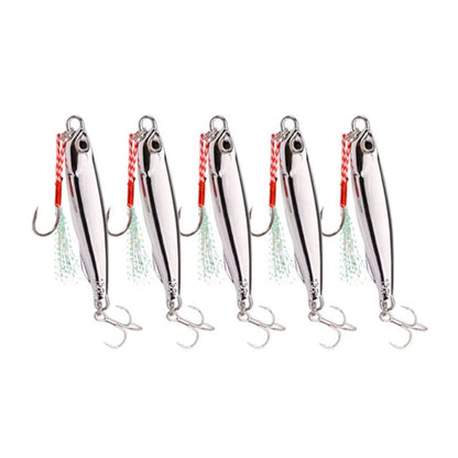 10 unidades/pacote Iscas Metálicas Jig para Pesca 30g 40g Chapeamento Prateado Isca Metálica Jig Pesca Marítima Isca de Pesca Baixo Salgado Material de Pesca