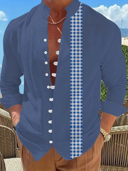 New men's fashionable casual shirts, autumn and spring men's retro cotton and linen shirt tops are dispatched quickly