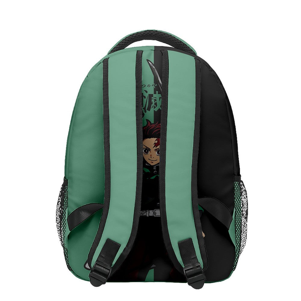 Anime Demon Slayer Tanjiro Nezuko 3D Printed Backpack for College Students Large School Bag 15 Inch Laptop Bag Middle School