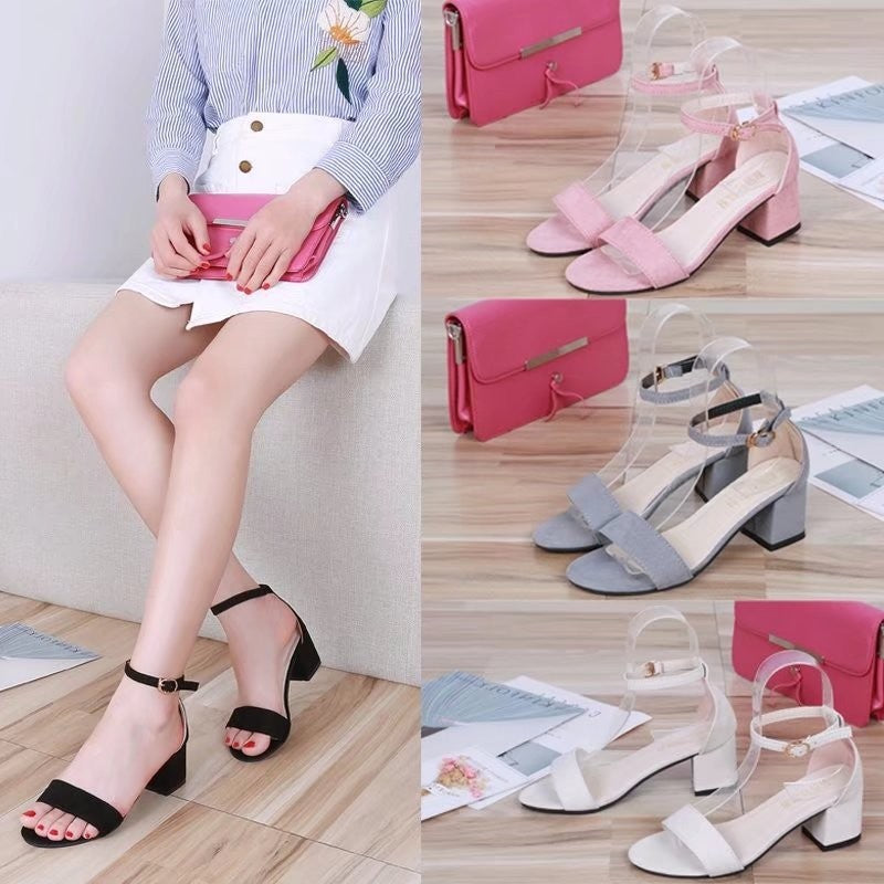 Heeled Sandals Women 2024 Elegant Woman Shoes with Low Heels Luxury Designer Block Heel Sexy Best Selling Products