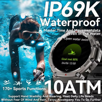 T-Rex 3 GPS Smart Watch 10ATM IP69K Waterproof Clock Compass Altimeter Call Military Sports Smartwatch Men For HUAWEI Bracelet