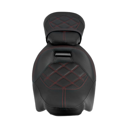 Assento de Motocicleta Duplo Preto Dianteiro Traseiro para Piloto e Passageiro para Harley Touring Road King Street Electra Road Glide 2009-2024