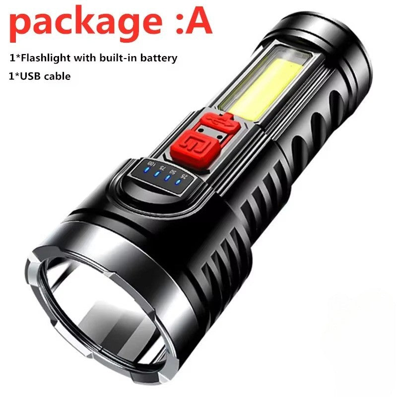 COB High Power LED Flashlight USB Rechargeable Waterproof Lamp For Camping Hiking Fishing Portable Flashlight Emergency Lantern