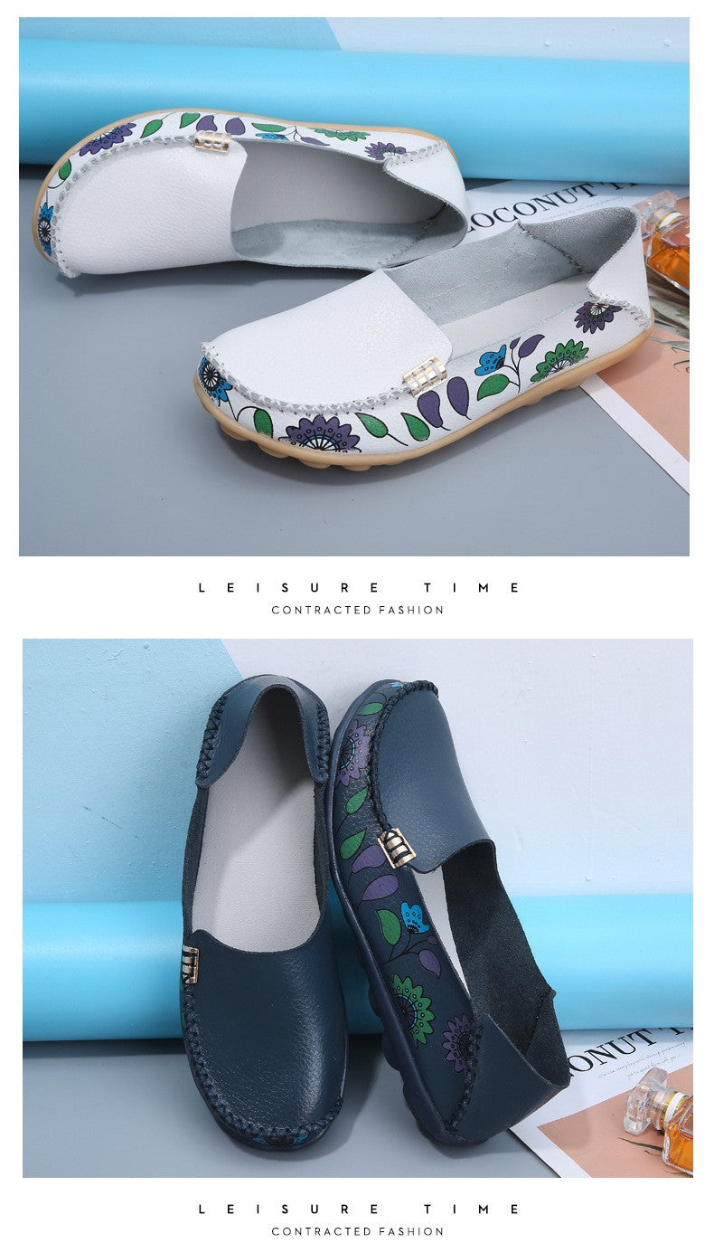 New Moccasins Women Flats Spring Female Leather Loafers Slip on Ballerina Women Casual Shoes Zapatos Mujer Plus Size 35-46