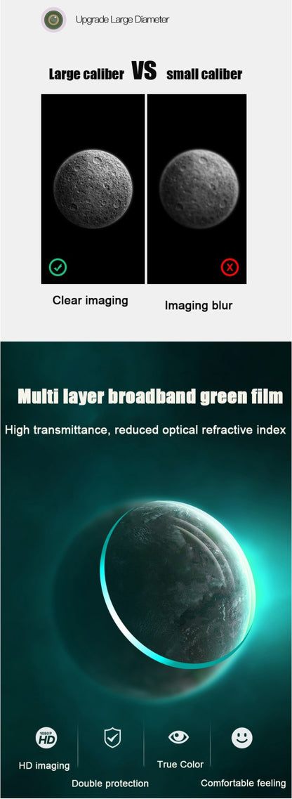 BORWOLF 70500 Telescópio Astronômico Profissional para Espaço Monocular Lente 70MM Poderosa Visão Noturna para Estrelas e Lua