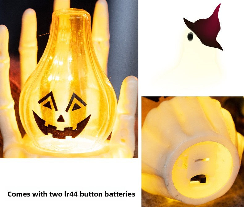 Spooky Atmosphere Decor Halloween Pumpkin Lamp Ghost Hand Light New Prop Eerie Scene Setting Party Decoration Solution
